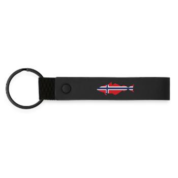 Pollack Norway pour les pêcheurs qui pêchent dans le fjord - Porte-clés en PU mat - noir - Devant