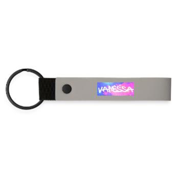 Vanessa Name Gift Gift Idea Galaxy - Matte Pu Keyring - light grey - Front