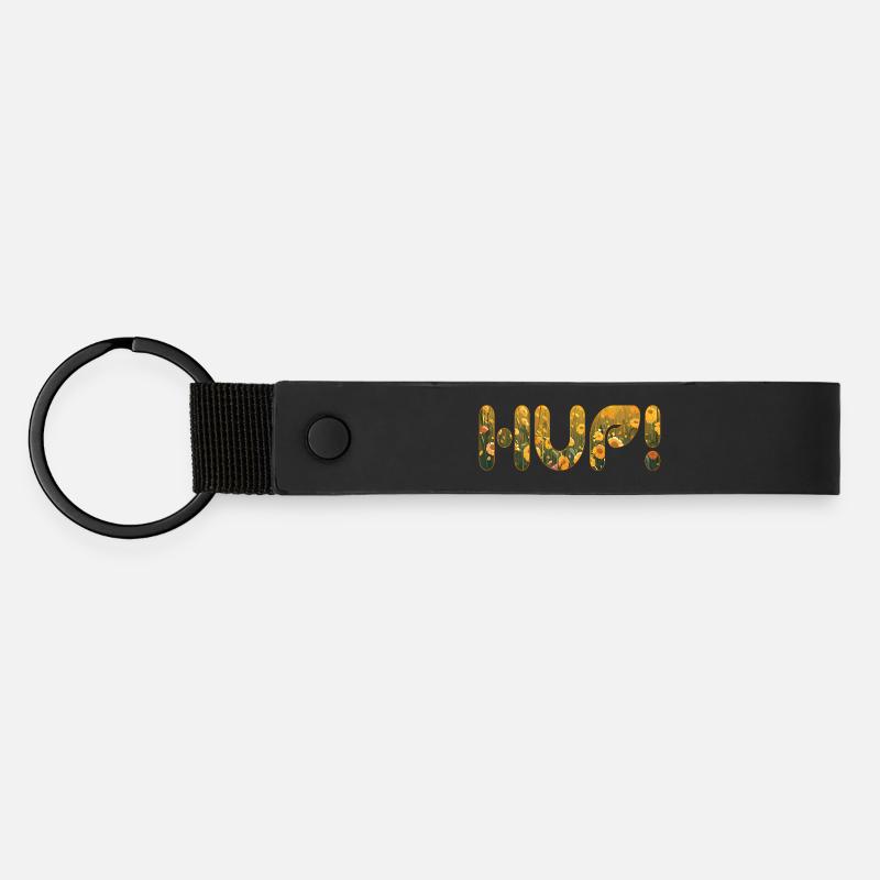 HUP dans le champ de fleurs - Porte-clés en PU mat - noir