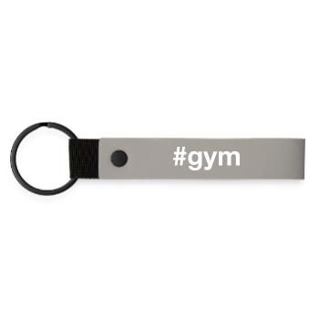 GYM Fitness Bodybuilding Training - Matte PU Schlüsselanhänger - Hellgrau - Vorne