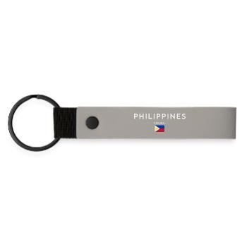 Philippine flag, Philippine pride - Matte Pu Keyring - light grey - Front