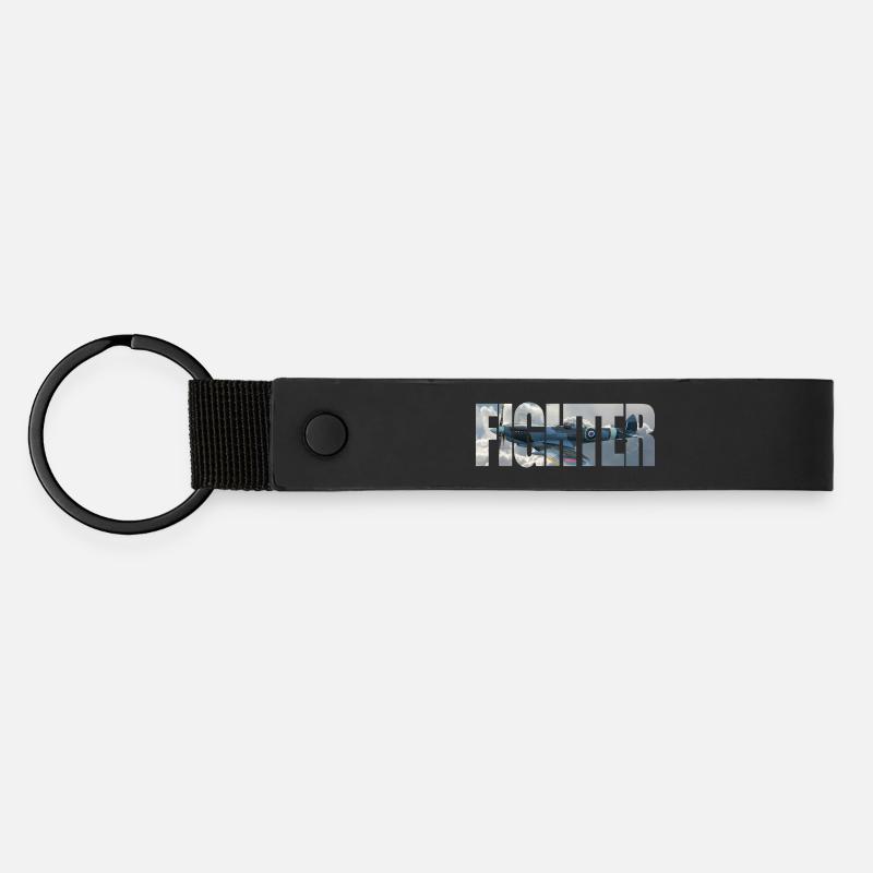 Chasseur Spitfire - Porte-clés en PU mat - noir