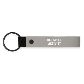 Committed Design and Freedom of Expression - Matte Pu Keyring - light grey - Front