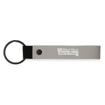Work Hard Be Nice Motivation Positive Spirit Quote - Matte Pu Keyring - light grey - Front