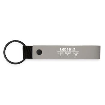 Basic T-Shirt Armor 0 Weight Value 25 RPG Gaming  - Matte Pu Keyring - light grey - Front