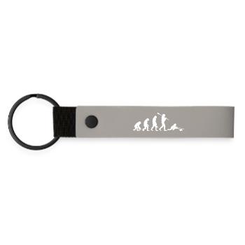 Evolution Of Curling Funny Winter Sports Art - Matte Pu Keyring - light grey - Front