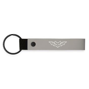Minimal Bat Icon - Matte Pu Keyring - light grey - Front