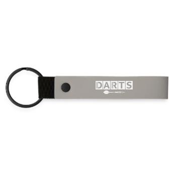 Motif de fléchettes avec détails de flèches - Porte-clés en PU mat - gris clair - Devant
