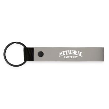 Metalhead Universität Emblem - Matte PU Schlüsselanhänger - Hellgrau - Vorne
