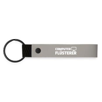 Computerflüsterer Shirt - Matte PU Schlüsselanhänger - Hellgrau - Vorne