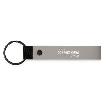 Retired Correctional Officer - Matte Pu Keyring - light grey - Front