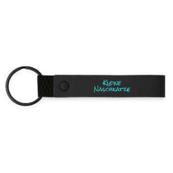Kleine Naschkatze - Matte PU Schlüsselanhänger - Schwarz - Vorne
