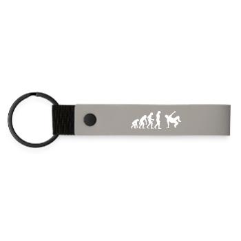 Gift idea for a breakdancer with break dance - Matte Pu Keyring - light grey - Front