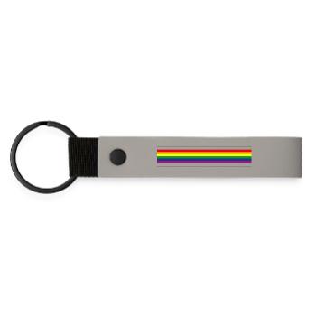 LGBT T-shirt colors features rainbow flag - Matte Pu Keyring - light grey - Front