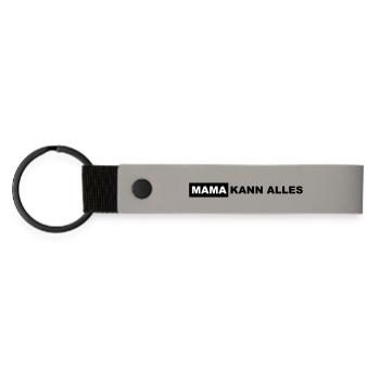 Maman sait tout faire Lettrage - Porte-clés en PU mat - gris clair - Devant