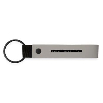 Triathlon Swimming Cycling Running - Matte Pu Keyring - light grey - Front