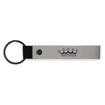 Logo simple crown - Matte Pu Keyring - light grey - Front