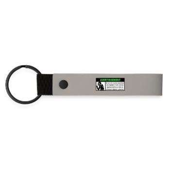 Biker Warning - Matte Pu Keyring - light grey - Front