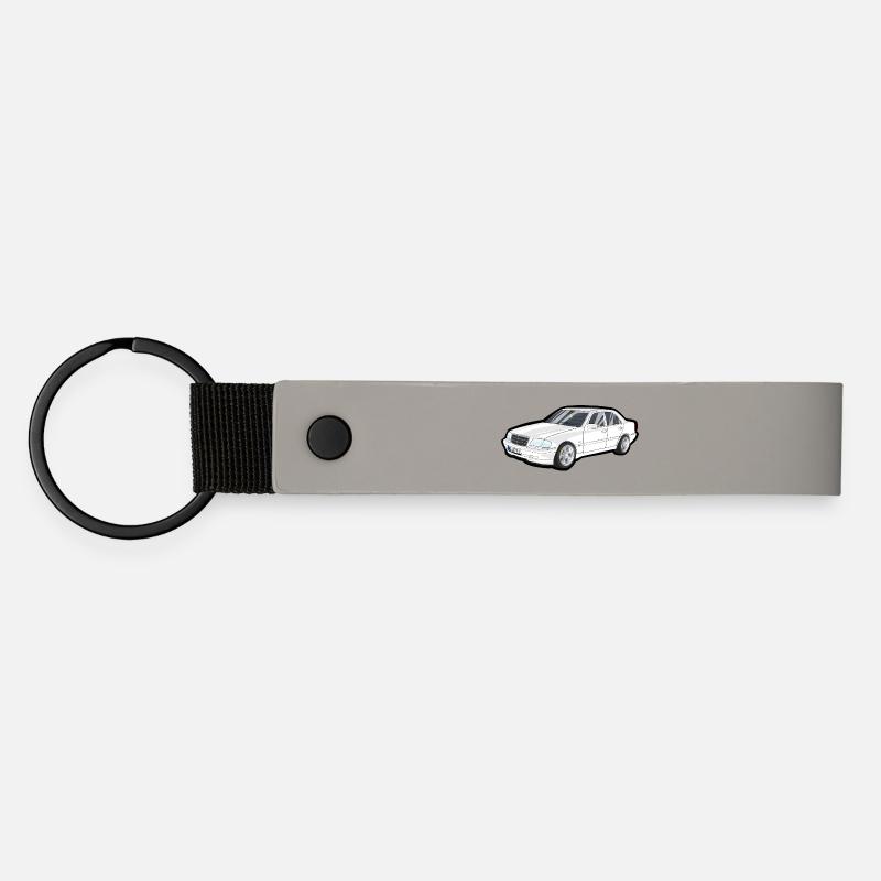 White Luxury Limousine Vector Print - Matte Pu Keyring - light grey