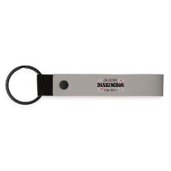 Kleines Dankeschön - Matte PU Schlüsselanhänger - Hellgrau - Vorne