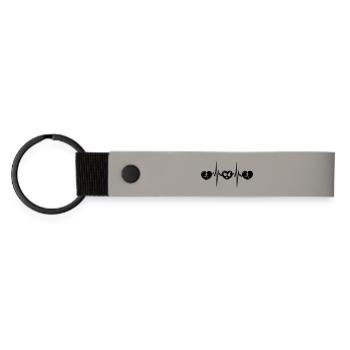 Running woman healthy diet cardio - Matte Pu Keyring - light grey - Front