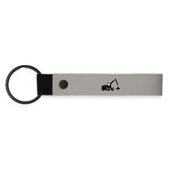 Harvester Silhouette - Matte PU Schlüsselanhänger - Hellgrau - Vorne
