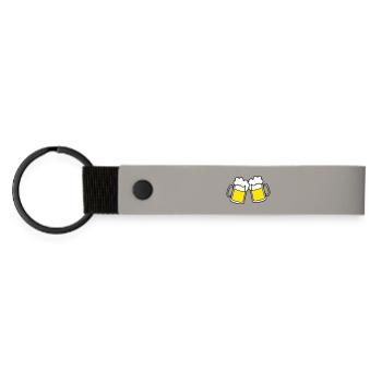 bier_2 - Matte Pu Keyring - light grey - Front