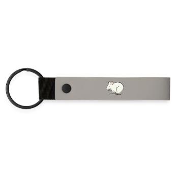 white rat - Matte Pu Keyring - light grey - Front
