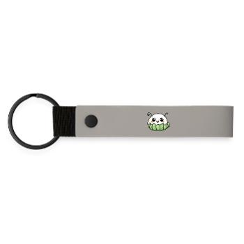 Wurm Halloween Geist - Matte PU Schlüsselanhänger - Hellgrau - Vorne