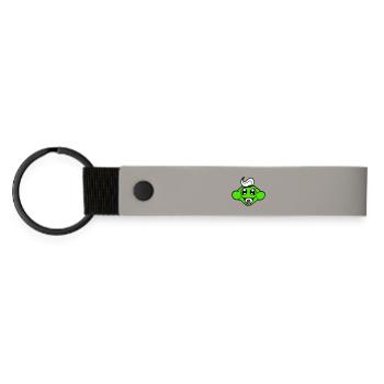 grenouille crapaud bébé sucette maman papa enfant famille - Porte-clés en PU mat - gris clair - Devant