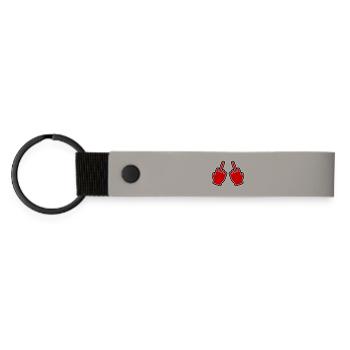 Middle Finger Sign Hand - Matte Pu Keyring - light grey - Front