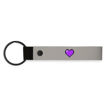Pixel Heart 8-Bit Health - Matte Pu Keyring - light grey - Front