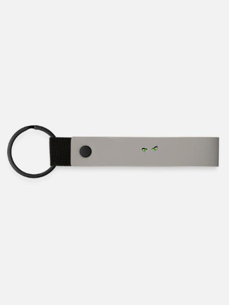 Grüne Augen - Matte PU Schlüsselanhänger - Hellgrau