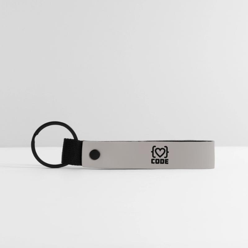 Herzprogrammierer Code Logo mit Text CODE Matte PU Schlüsselanhänger