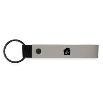 Logo architect house drawing 2 - Matte Pu Keyring - light grey - Front