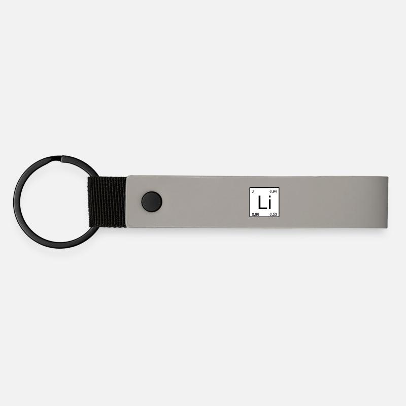 Lithium Minimal Element Design - Matte Pu Keyring - light grey