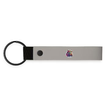 Hippo Art Comic - Matte Pu Keyring - light grey - Front
