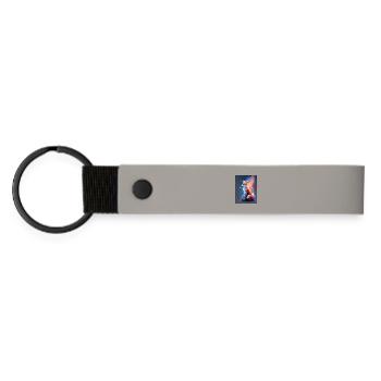 Renard fantastique avec des papillons multicolores - Porte-clés en PU mat - gris clair - Devant