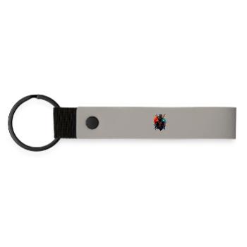 Ninja samouraï japonais - Porte-clés en PU mat - gris clair - Devant