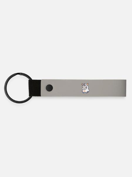 Nashorn Halloween Geist - Matte PU Schlüsselanhänger - Hellgrau