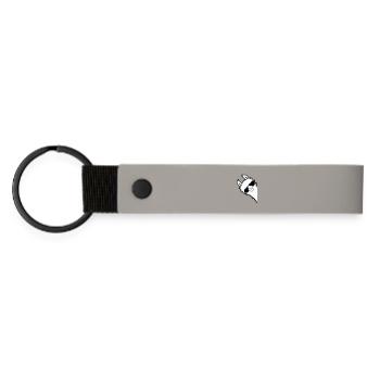 Alpaca looks sideways - Matte Pu Keyring - light grey - Front