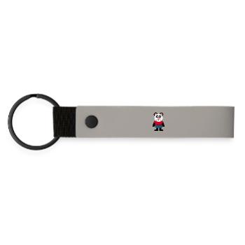 Panda Panda Bear Bear Bear Face Eyes cute - Matte Pu Keyring - light grey - Front