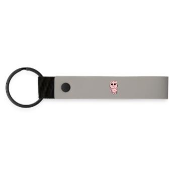 Little Baby Pig - Matte Pu Keyring - light grey - Front