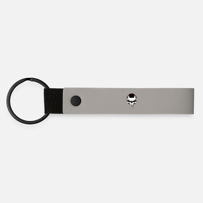 Crâne de vampire - Porte-clés en PU mat - gris clair
