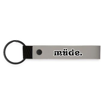 müde. I Lustiges Geschenk für alle Morgenmuffel - Porte-clés en PU mat - gris clair - Devant