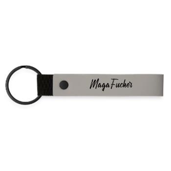 MagaFucker Type HelinoDemo Black - Matte PU Schlüsselanhänger - Hellgrau - Vorne