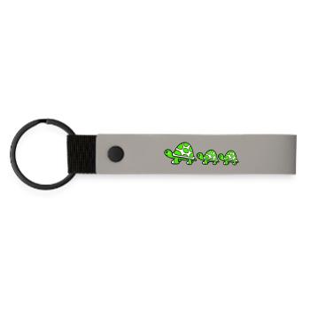 Tortue Famille Maman Papa 2 Enfants Maman Mignon - Porte-clés en PU mat - gris clair - Devant