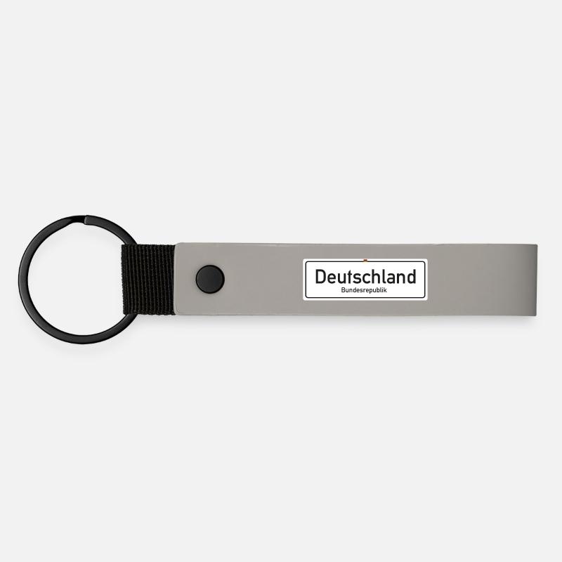 Germany nameplate - Matte Pu Keyring - light grey