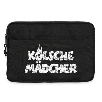 Kölsche Mädcher (Vintage/Weiß) Mädchen aus Köln - Laptoptasche 13" - Schwarz - Vorne