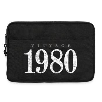 Born 1980 (Vintage White) Birthday - Laptop bag 13" - black - Front